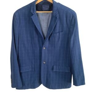 Jachs New York XL Mens Window Pane Plaid Cotton Sport Coat Blazer Lightweight